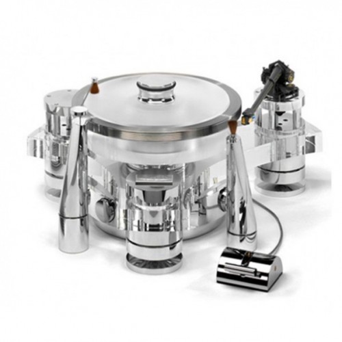 Виниловый проигрыватель Transrotor TOURBILLON FMD с тонармом Transrotor TRA9 Black, MC головкой Transrotor Figaro, Блоком питания Konstant FMD и хромированным прижимным диском